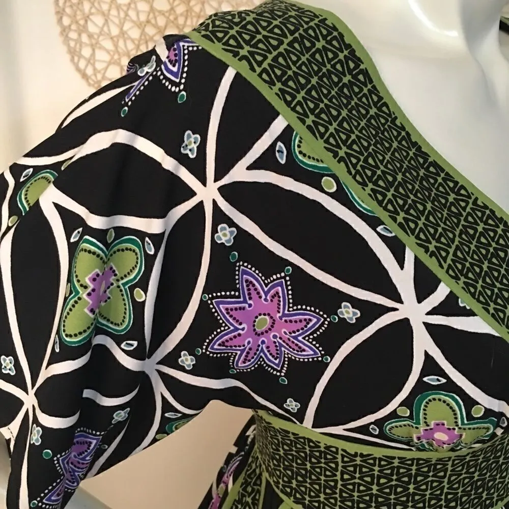 London Times front back v neck silky dress - Image 7