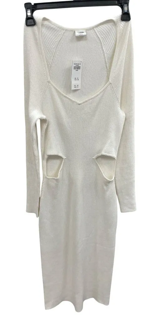 Abercrombie & Fitch Long-Sleeve Ribbed Knit sweater maxi dress Size L SKU  8447 White Size L - $38 (68% Off Retail) - From Soo