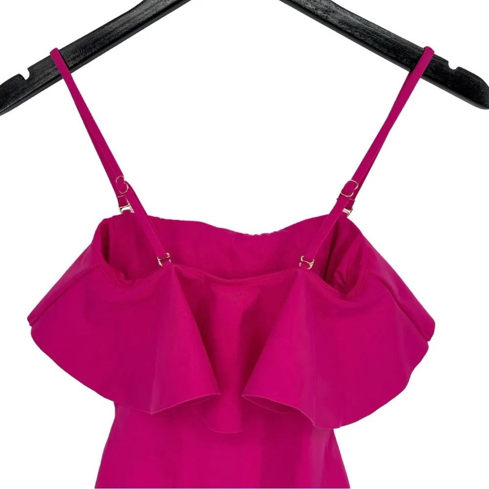 Cleobella‎ NWT Women's XS Amelia Smocked Ruffle One-Piece Swimsuit Magenta Pink - Image 5