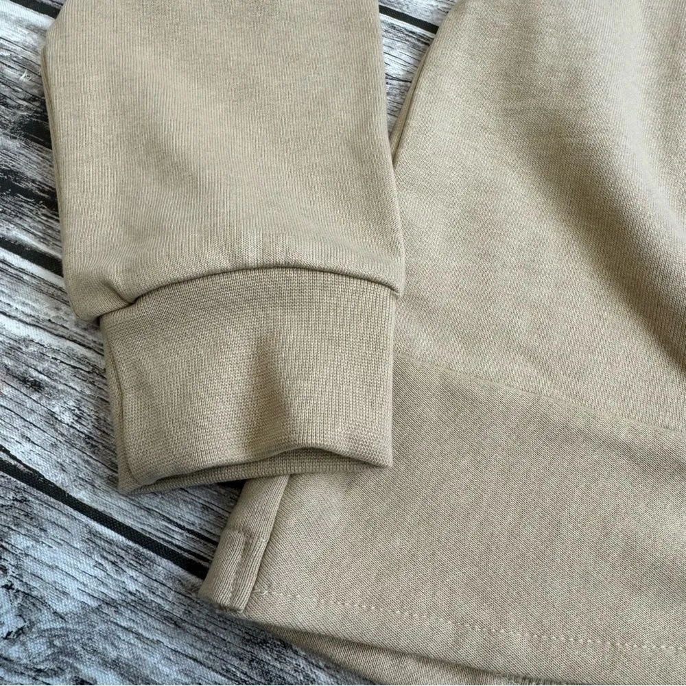 H&M Women's Twist Front Center Seam Long Sleeve Sweatshirt S SM Small Tan Brown - Image 7