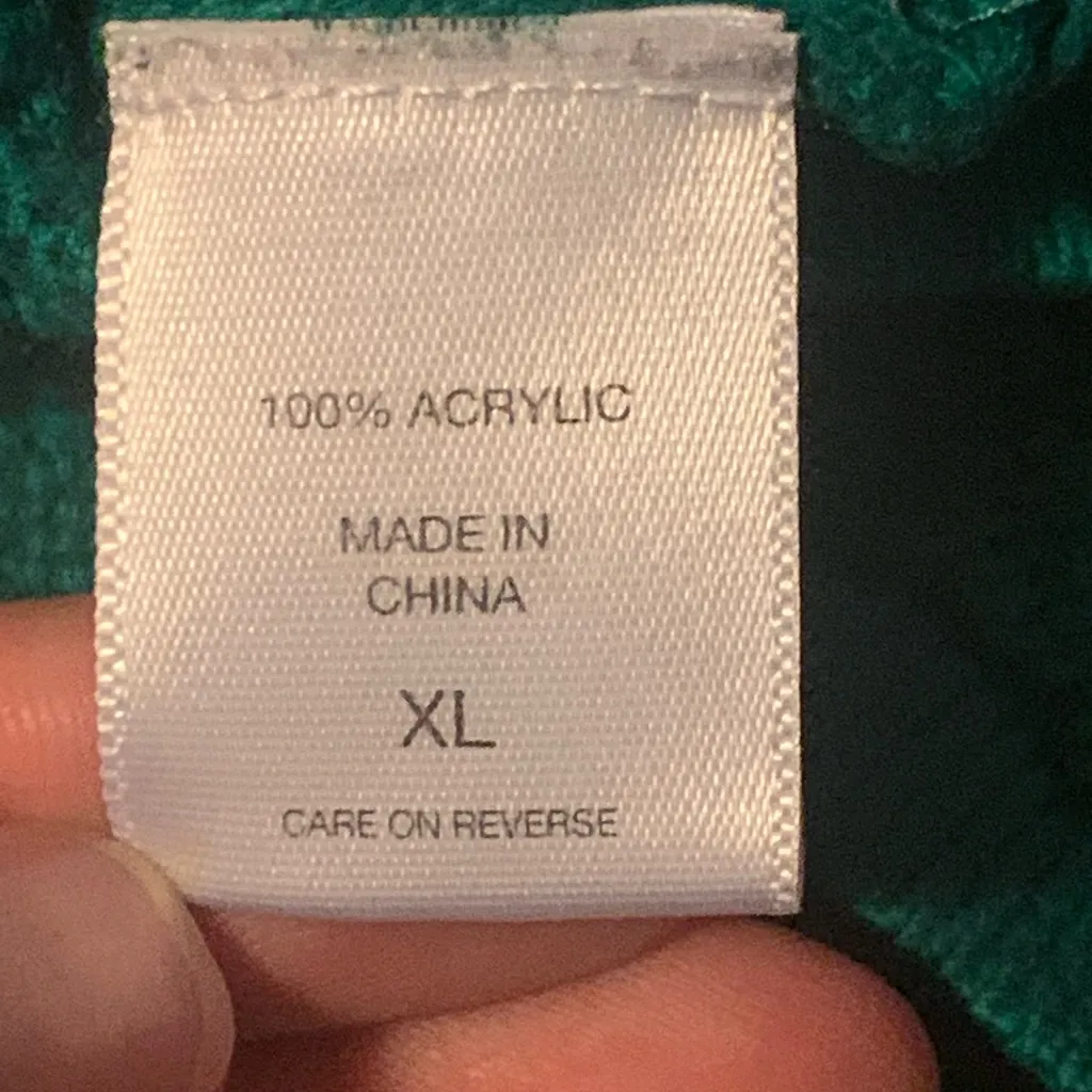 New York & Company Knit Top XL Blue Green 3/4 Sleeves Textured - Image 3