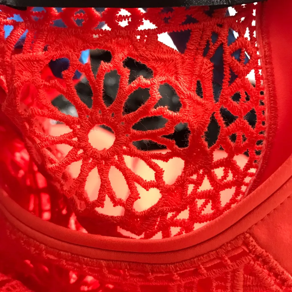 Karen Millen Vibrant Red cutout sheath Dress size 10 - Image 6