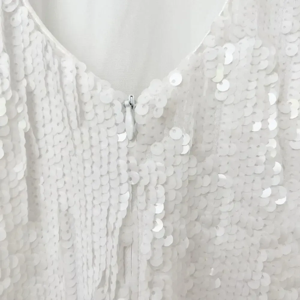 DRESS‎ THE POPULATION White Sequin Bodycon Mini Dress size XS - Image 6