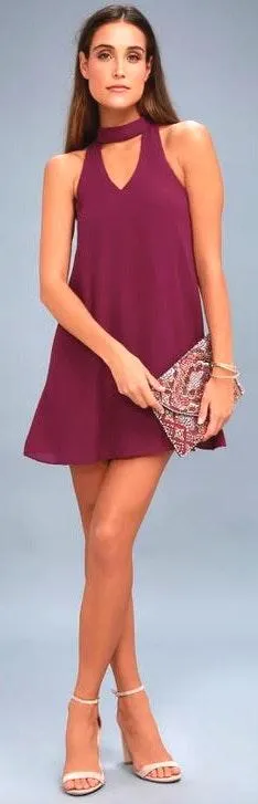 NWT Lulu's Chocker Magenta Swing Mini Dress. - Image 2