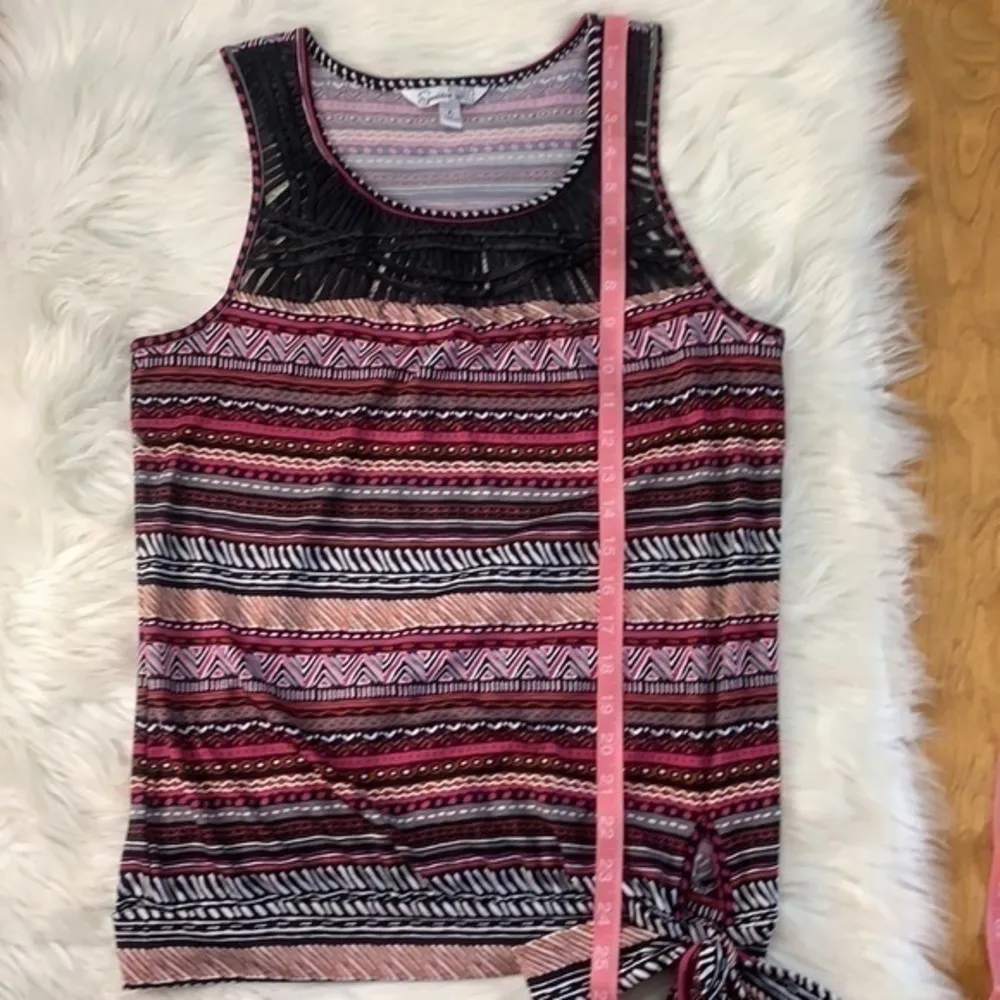FREE with purchase! Speechless stretch side tie lattice tank top L - Image 8