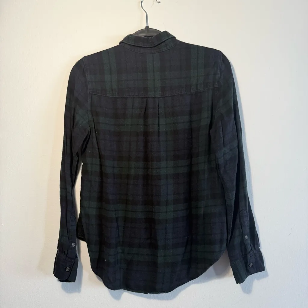 Abercrombie & Fitch Green and Blue Tartan Plaid Button Down Shirt - Image 2