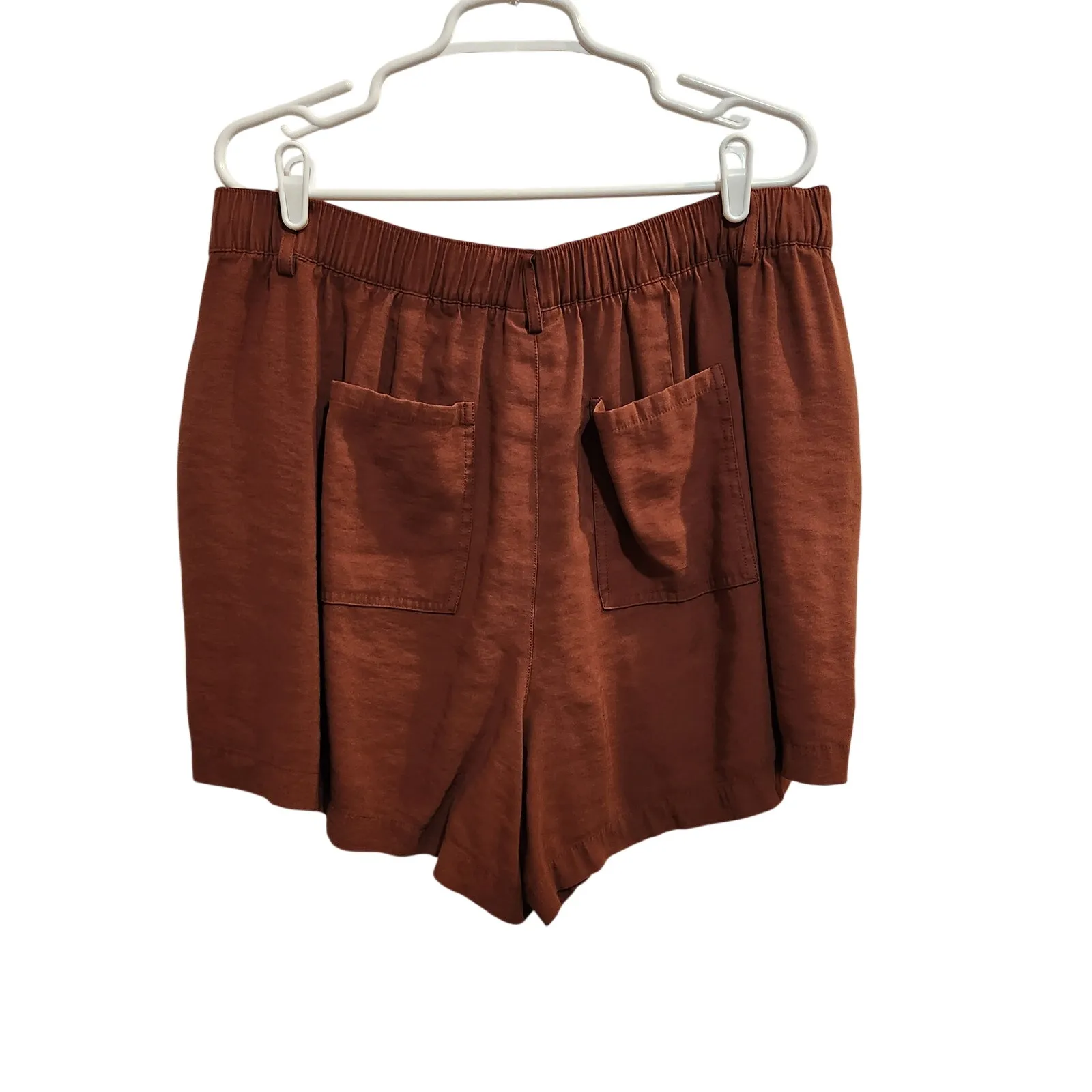 Ava & Viv Brown Elastic Waist Classic High Rise Bermuda Casual Short Size 1X - Image 2