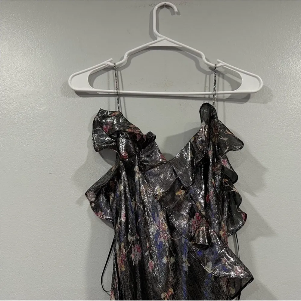 LoveShackFancy Rialto Floral Silk Lamé Maxi Dress 2 - Image 3