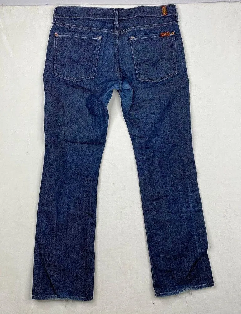 7 For All Mankind Flip Flop Dark Wash Bootcut Low Rise Stretch Jeans Size 32 - Image 7