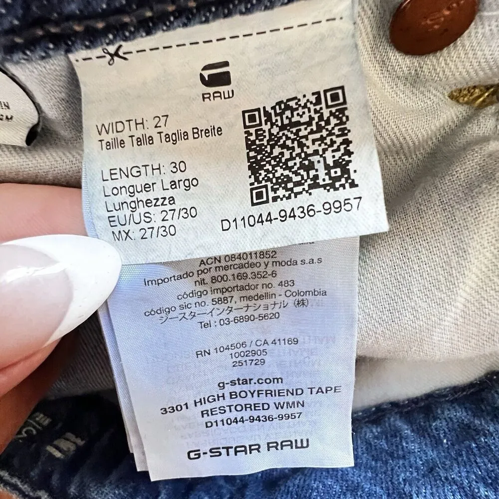 G-Star Raw 3301 High Boyfriend womens luxury casual comfortable Jeans Size 27 - Image 15