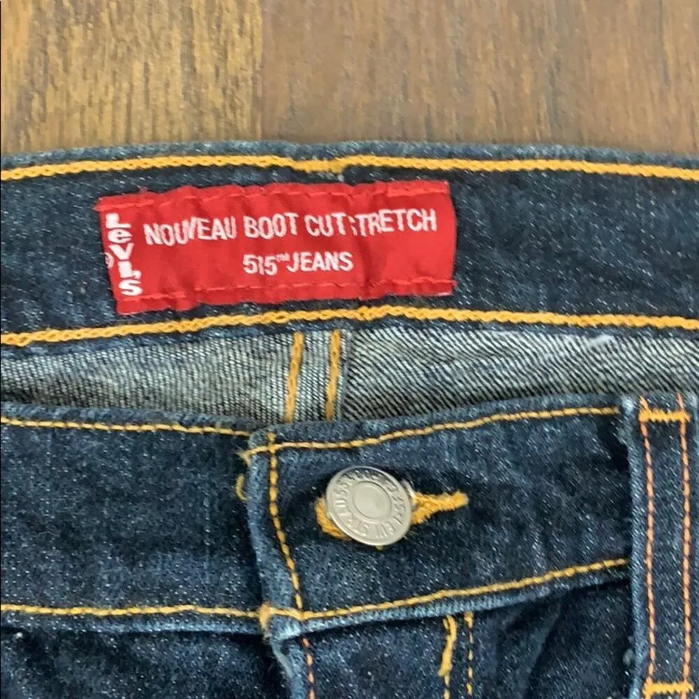 Levi's Nouveau Boot Cut Stretch 515 Dark Jeans 10 - Image 2