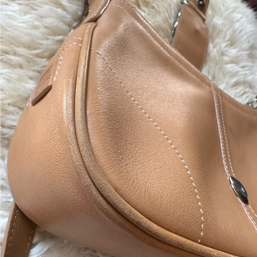 Vtg COACH Hampton camel leather Y2K Demi small shoulder bag 7540 - Image 13