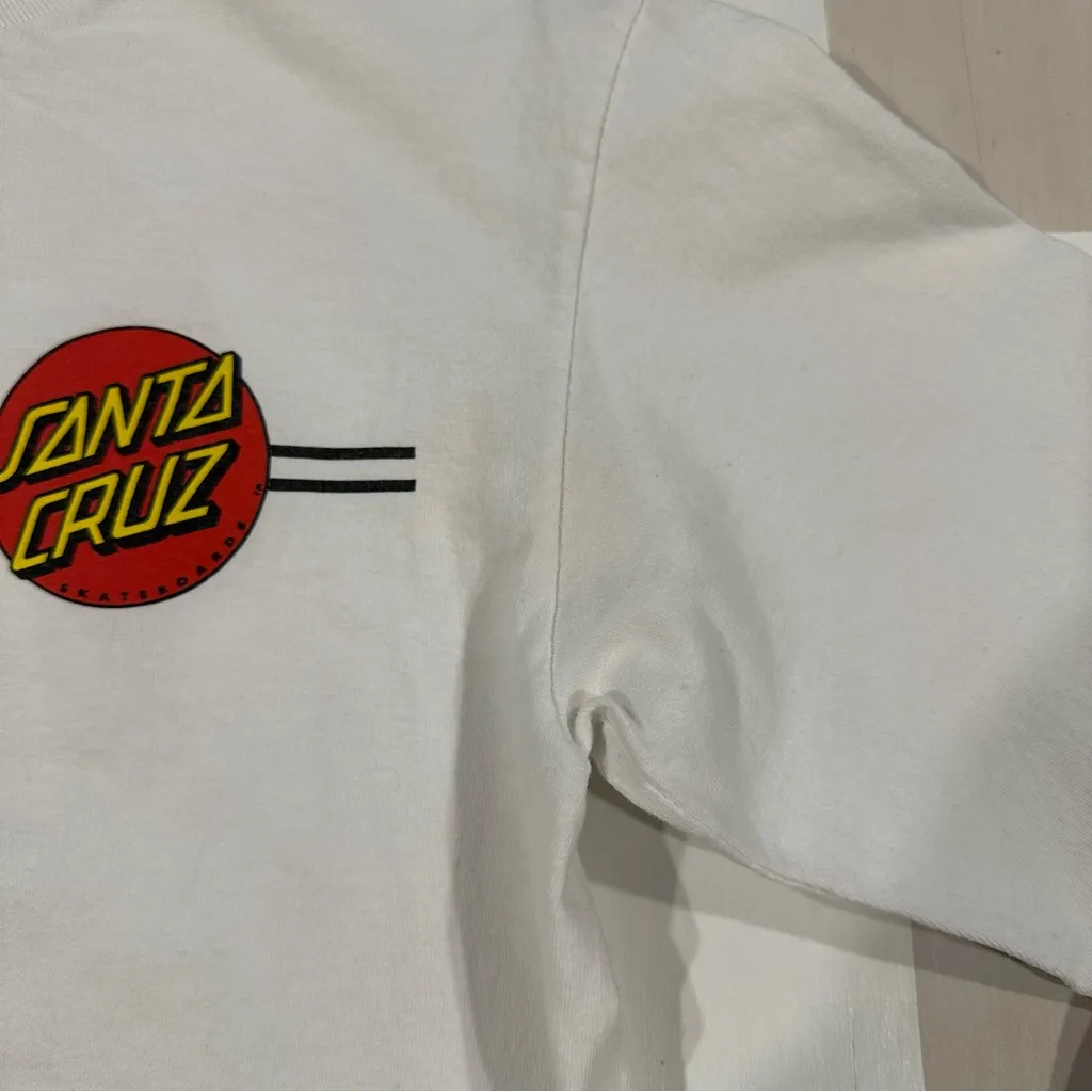 Original Santa Cruz Skateboards Classic Dot white red yellow cotton long sleeve - Image 3
