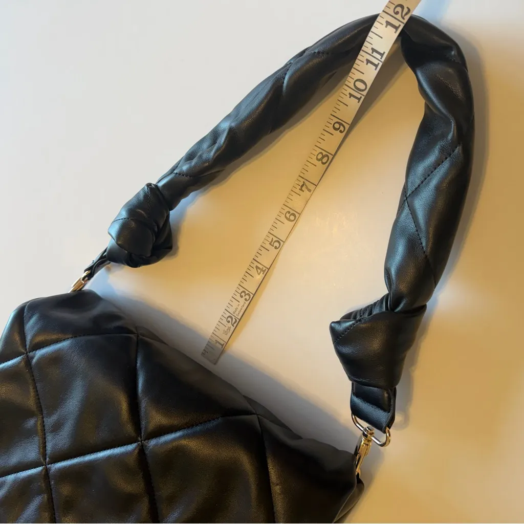 Sondra Roberts Quilted black Flap shoulder
Bag NWOT 8"x11" - Image 8