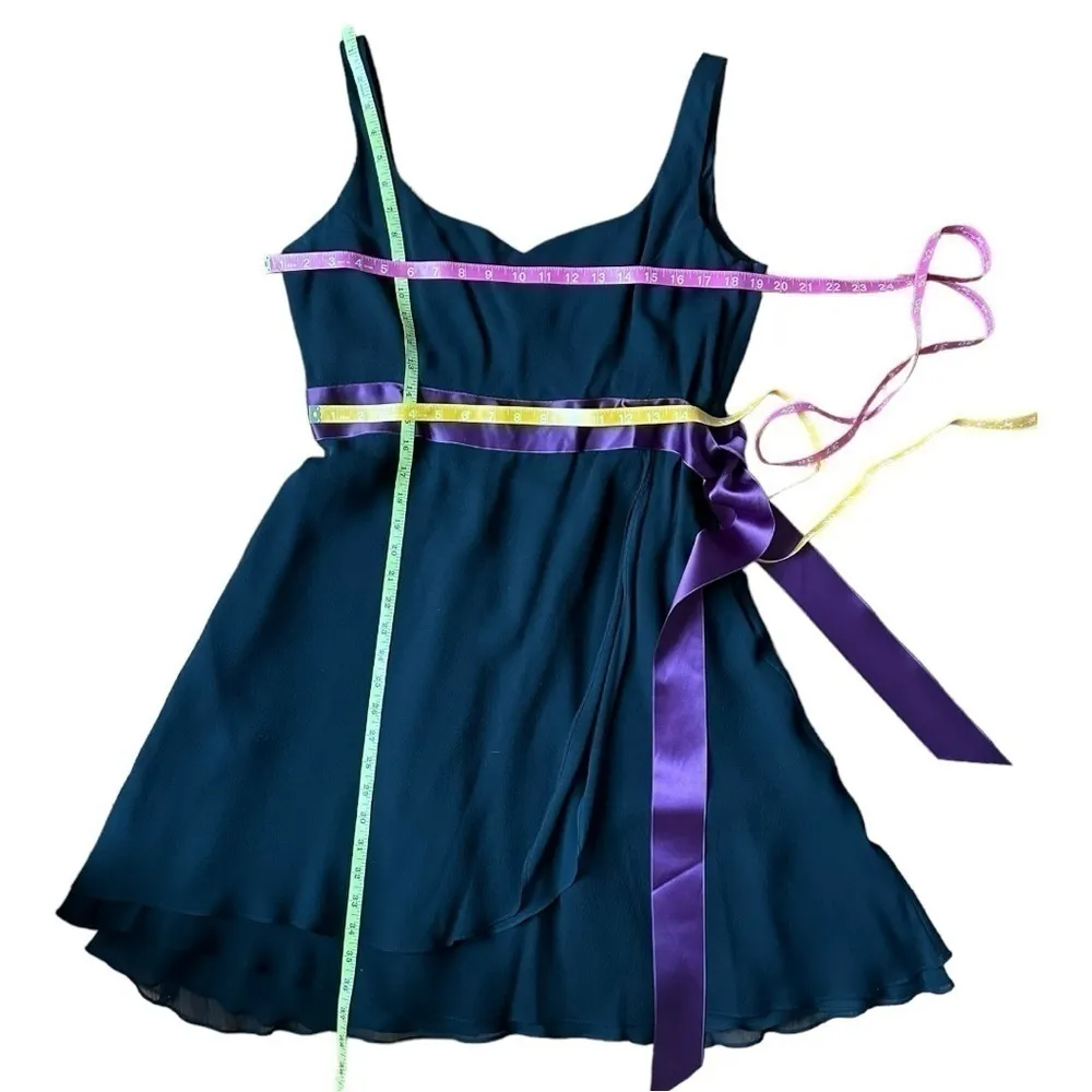 Jones New York Sweetheart Silk Cocktail Party Black Womens Size 14 Petite Dress - Image 9