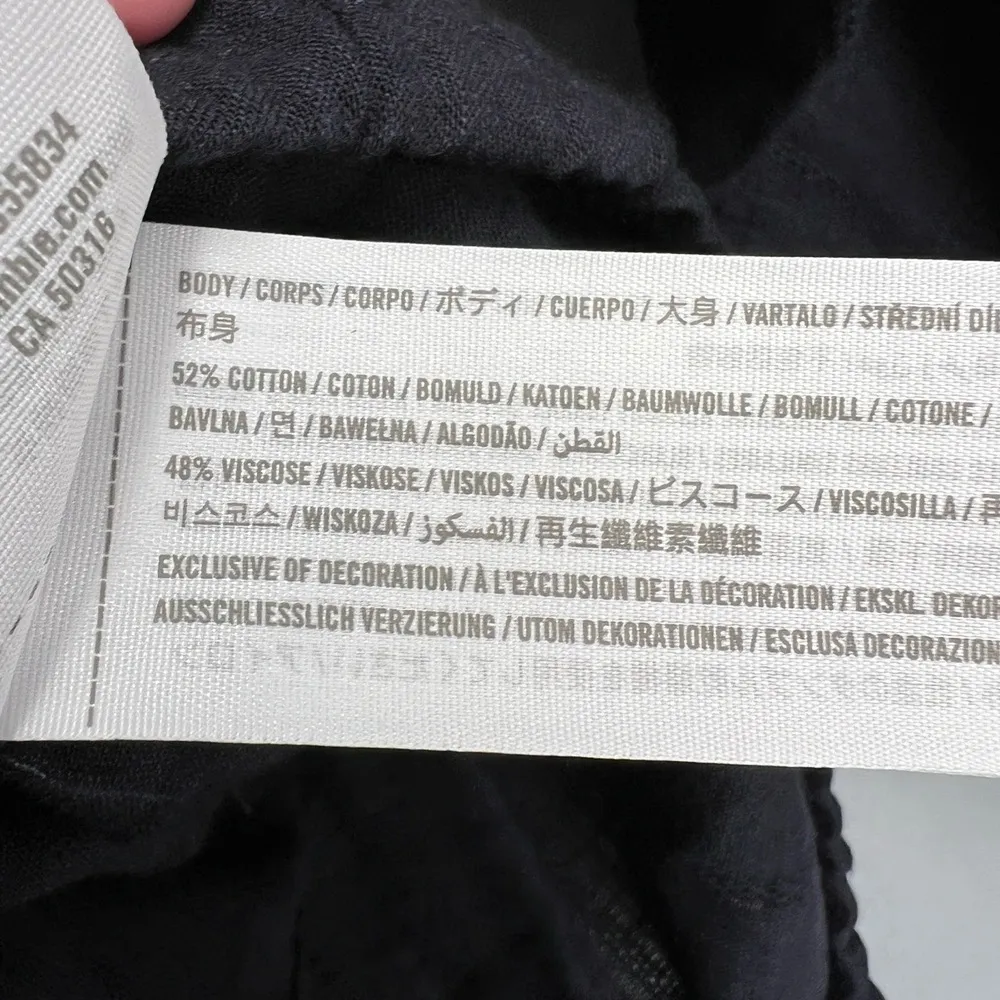 Abercrombie Shirt Navy Blue Button Up Lightweight Drawstring Waist Crop XS New - Image 5