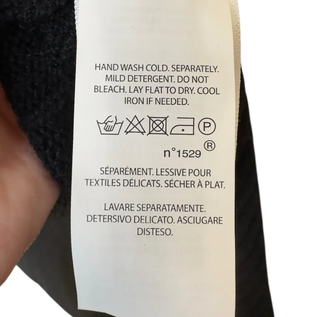 Polo Ralph Lauren 100% Cashmere Black Cable Knit Open Front‎ Cardigan Sweater M Size M - Image 8