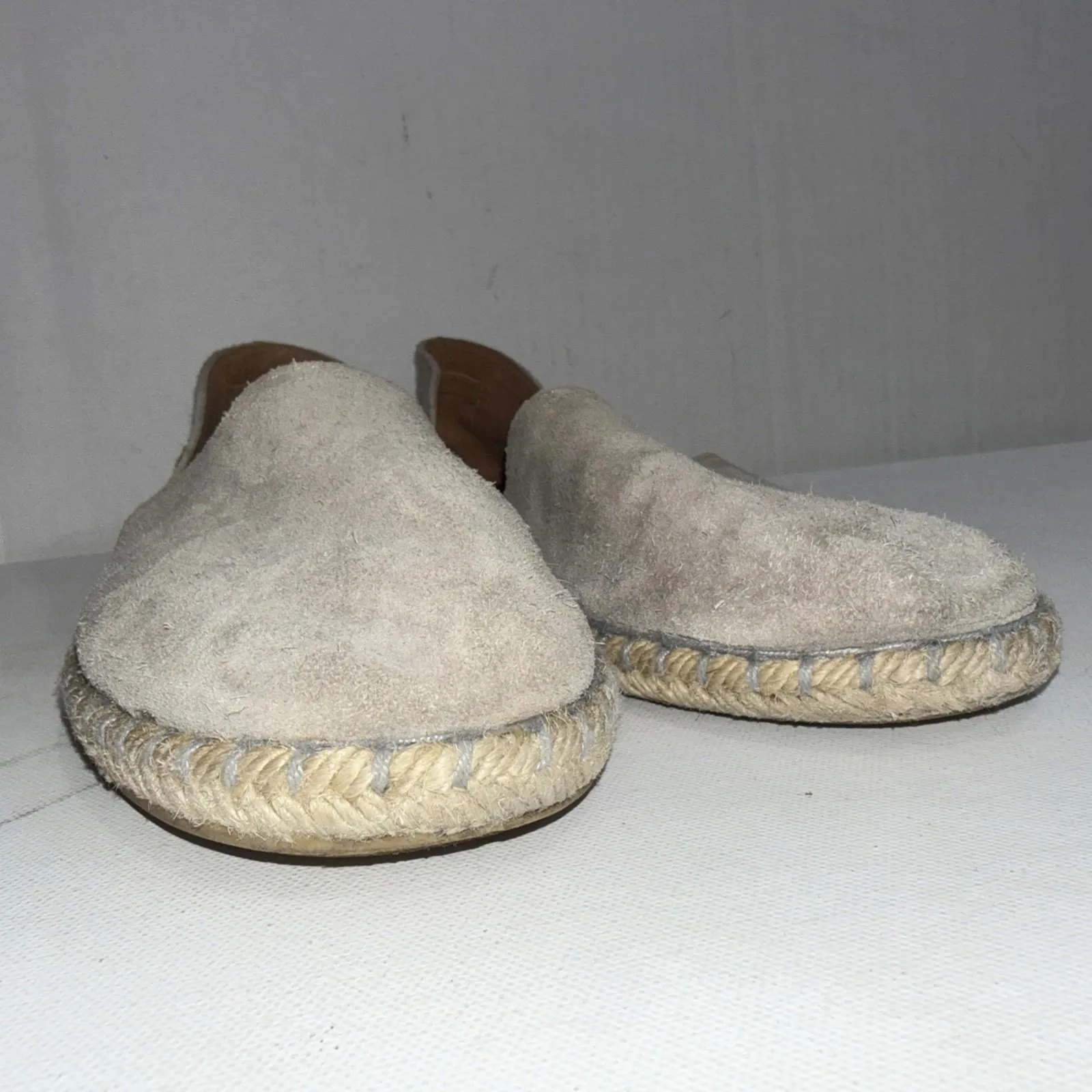 Verbenas Espadrilles Suede Leather Closed Toe Minimalist Luxury Shoes Size 40 Gray - Image 2