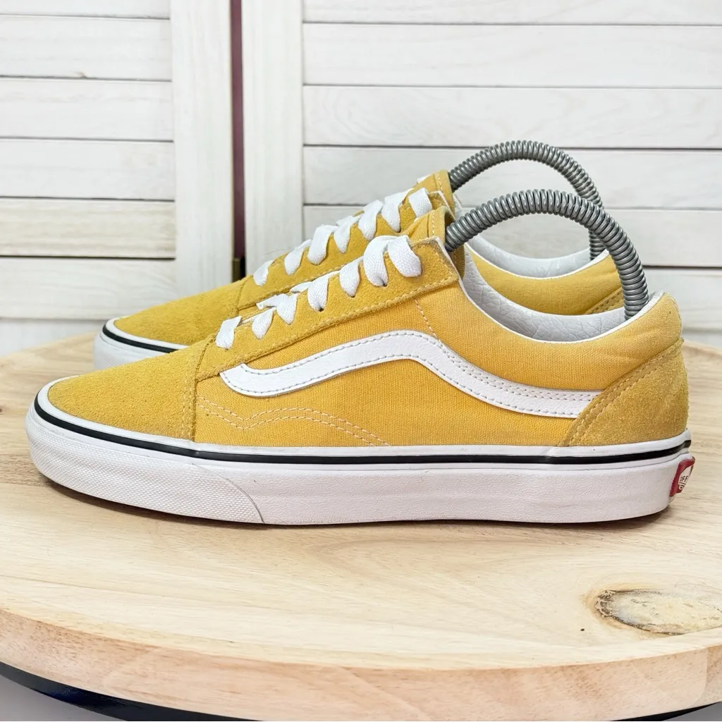 Vans Old Skool Canvas Suede Low Top Sneakers Mustard Yellow 6 Men 7.5 Women - Image 3