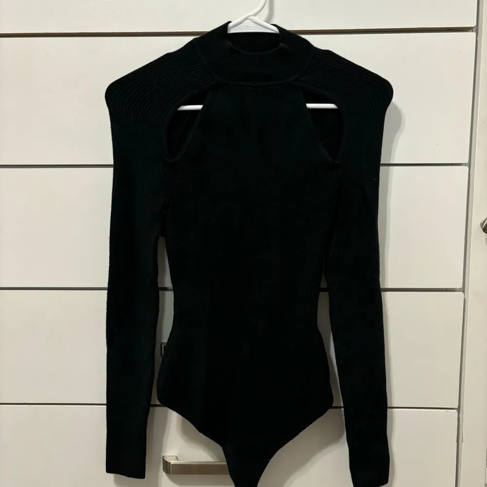 Abercrombie & Fitch Black Sweater Bodysuit with Cutouts - Image 2