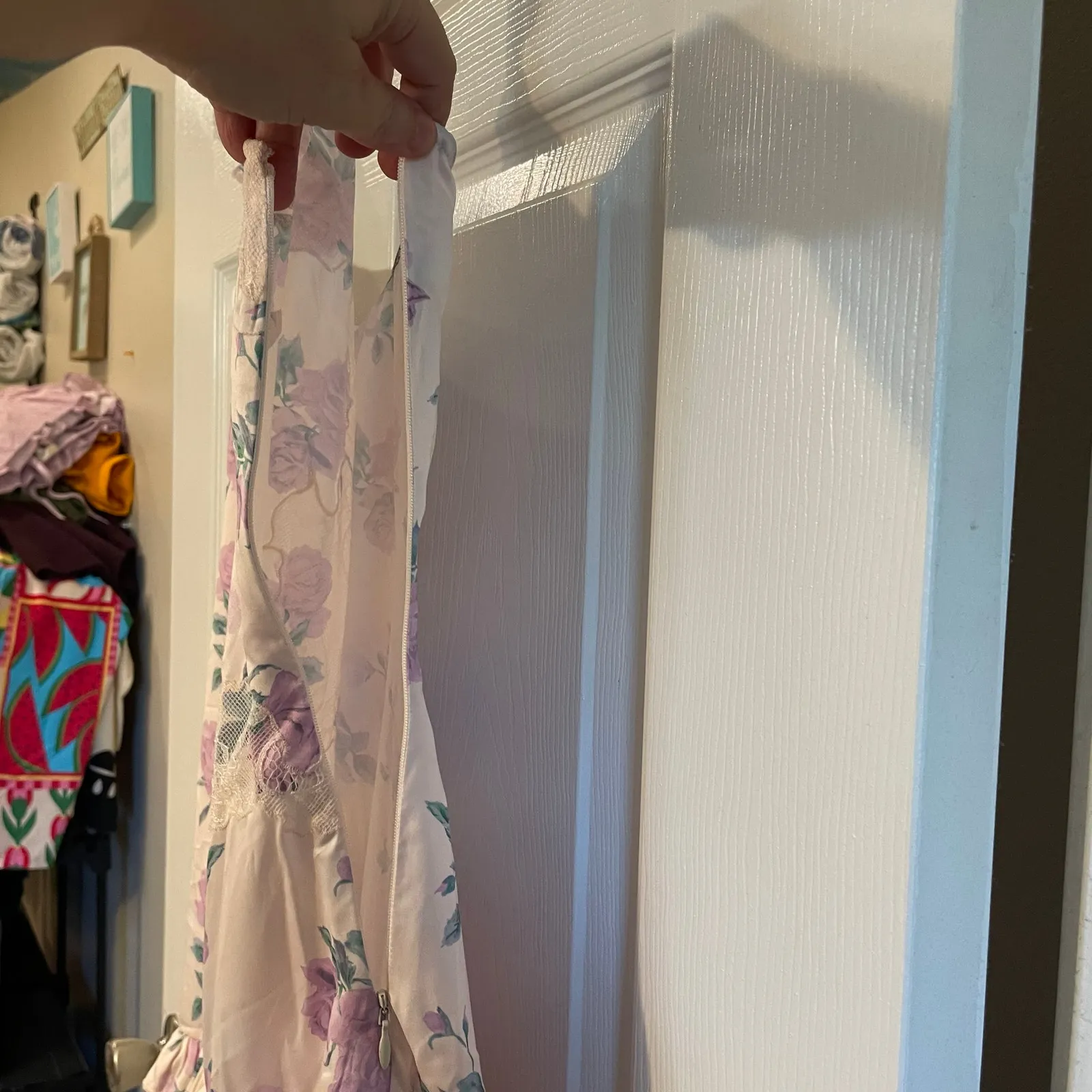 NWT LoveShackFancy Divina Floral Print Mini Dress size 12 in Mauve Rose - Image 13