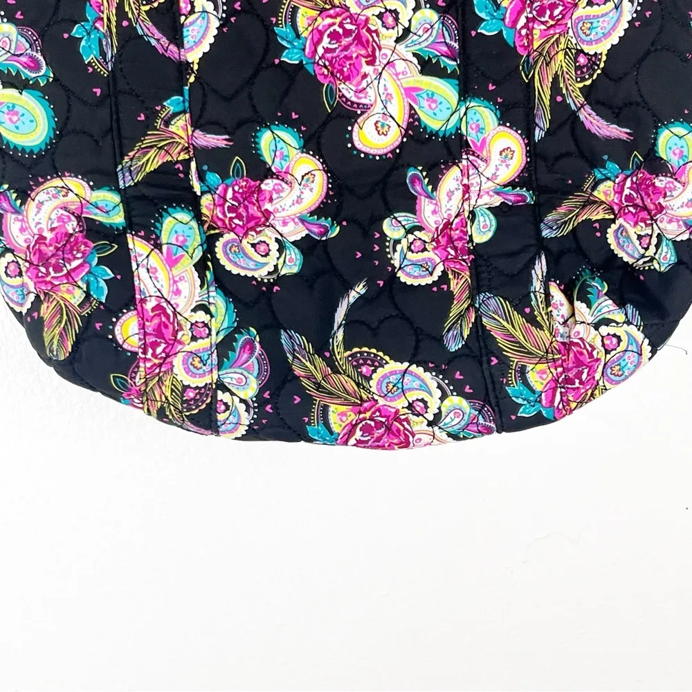 BETSEY JOHNSON Black Paisley Print Double Straps Top Zipper Closure Tote Bag - Image 7