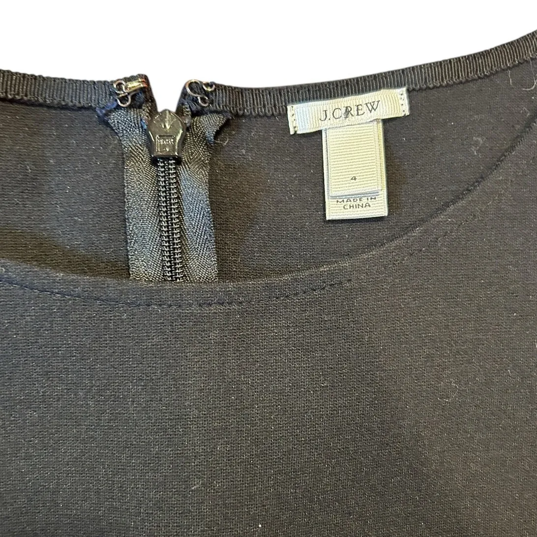 J. CREW Women's Dress Size 4 Black Jersey Career Corpcore Twee Bossgirl Midi - Image 7