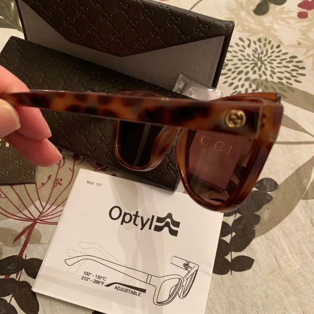 Authentic Gucci 52m oversized cat Optyl acetate leopard print sunglasses - Image 9