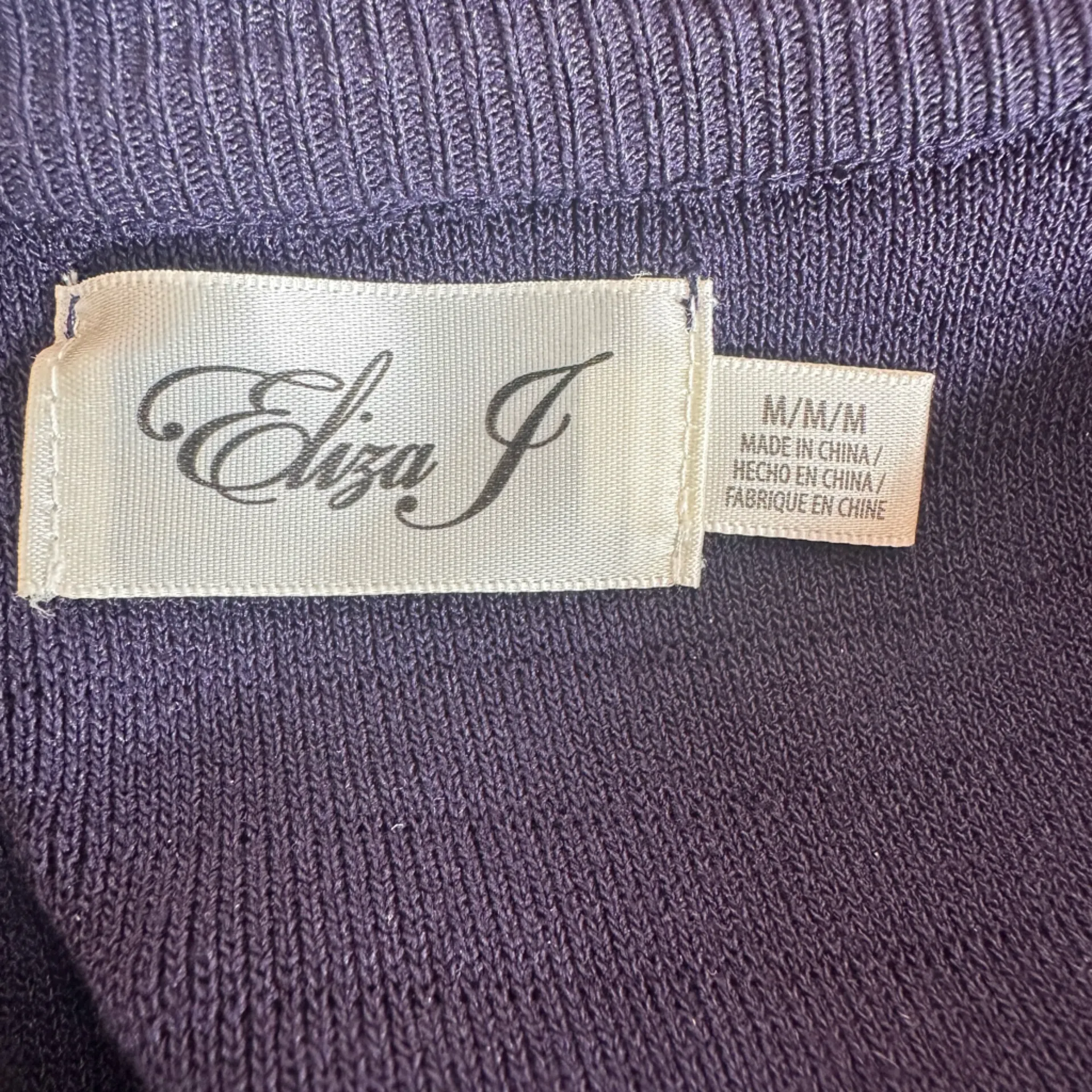 Eliza J Off the Shoulder Fit & Flare
Dress In Navy Blue Midi Textured Knit - Image 5