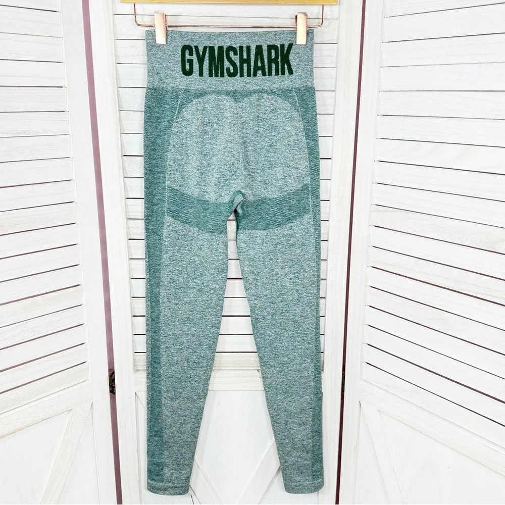 Gymshark Flex High Waist Leggings‎ Marled Green Small Ankle - Image 2