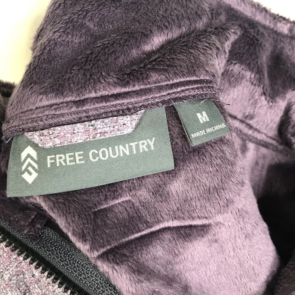 NEW Free Country Faux Fur Lined Soft Shell Fig -Purple Hooded Jacket Women's M - Image 9