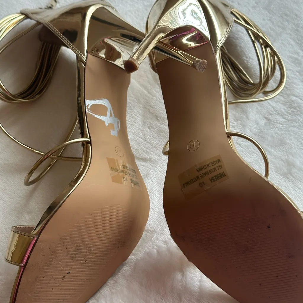 Gold Strappy SandalsNWOT - Image 6