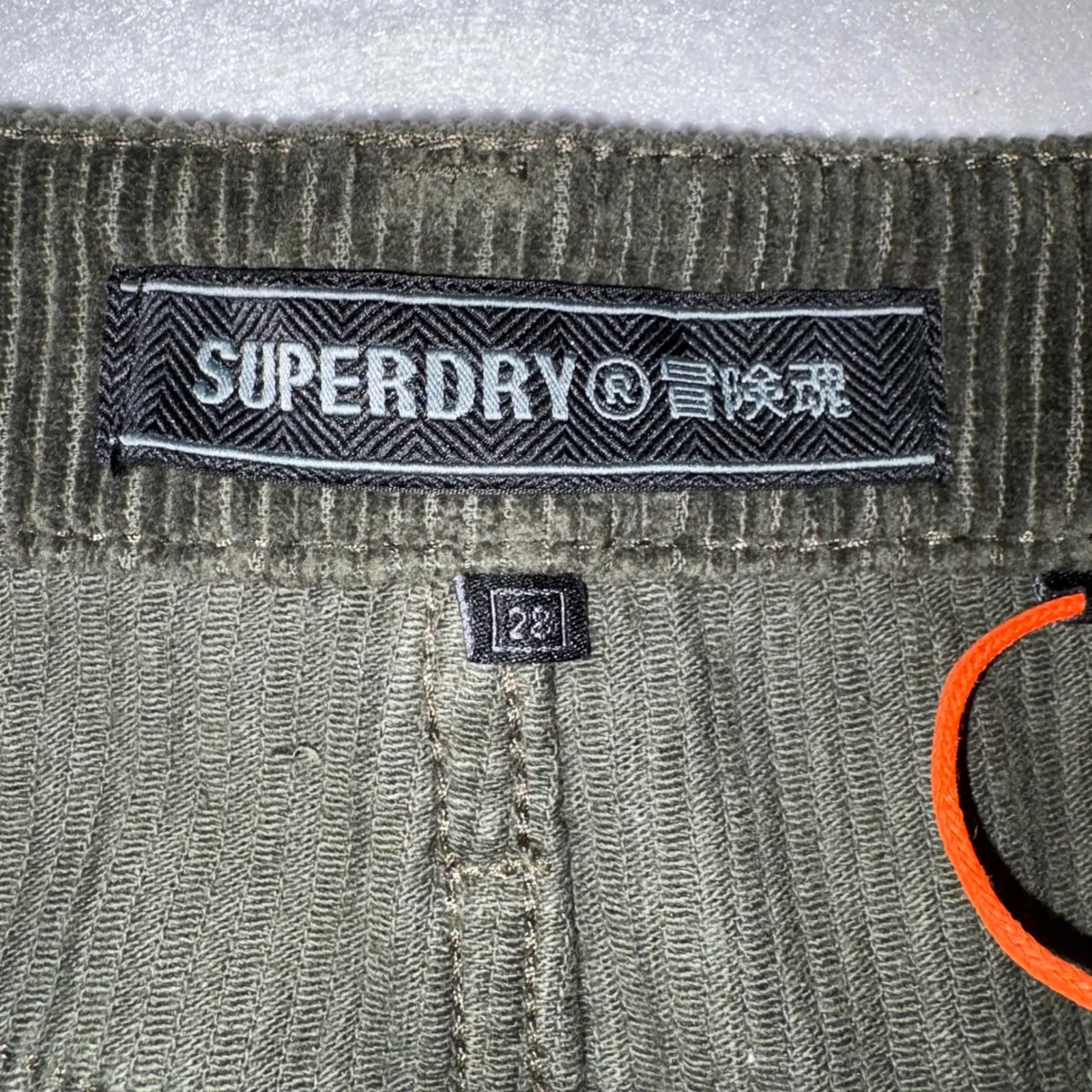 Superdry Olive Green Corduroy Mini Skirt Raw Hem Size‎ 28 - Image 6