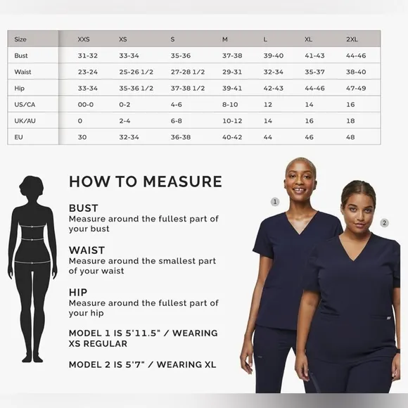 FIGS Casma Scrub Top Classic Fit 3 Pockets, Stretch, Anti-Wrinkle Medical MEDIUM - Image 3