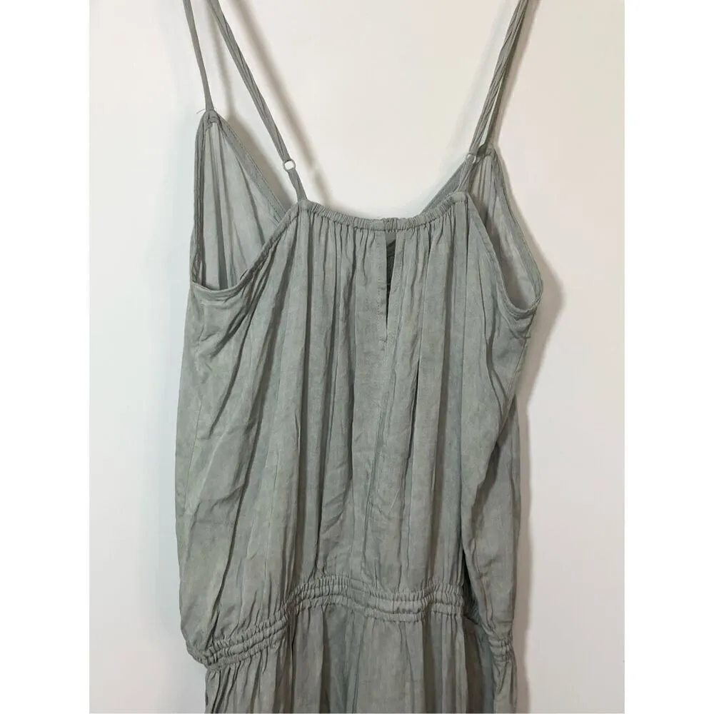 Olivaceous Women's Spaghetti Strap Button Front Jumpsuit Sage Green Size Medium - Image 6