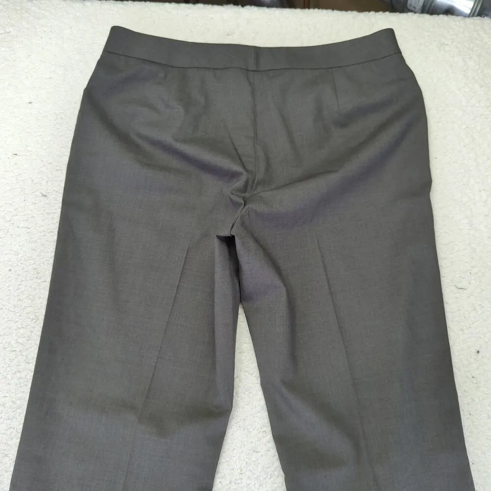 Lafayette 148 Slim Trouser Dress Pants Womens 8 Wool Stretch Career Professional Gray - Image 5