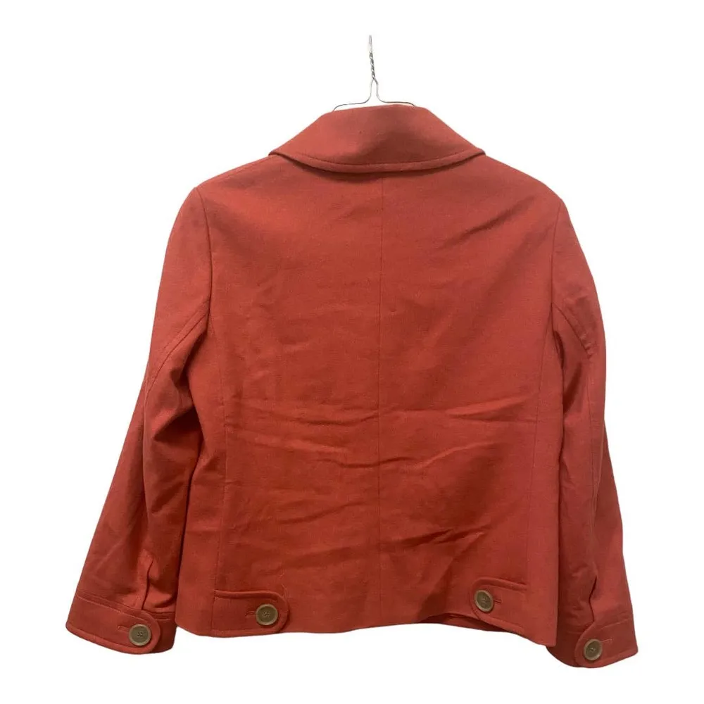 Akris Punto Wool Blend Jacket 6 Orange Button Down Angora Winter Blazer Designer - Image 3