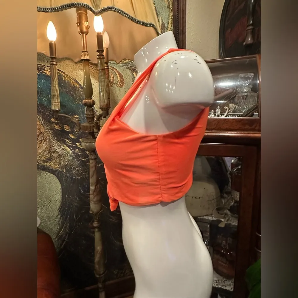 NWT  ZAFUL  ORANGE LYCRA SWIM TOP - Image 3