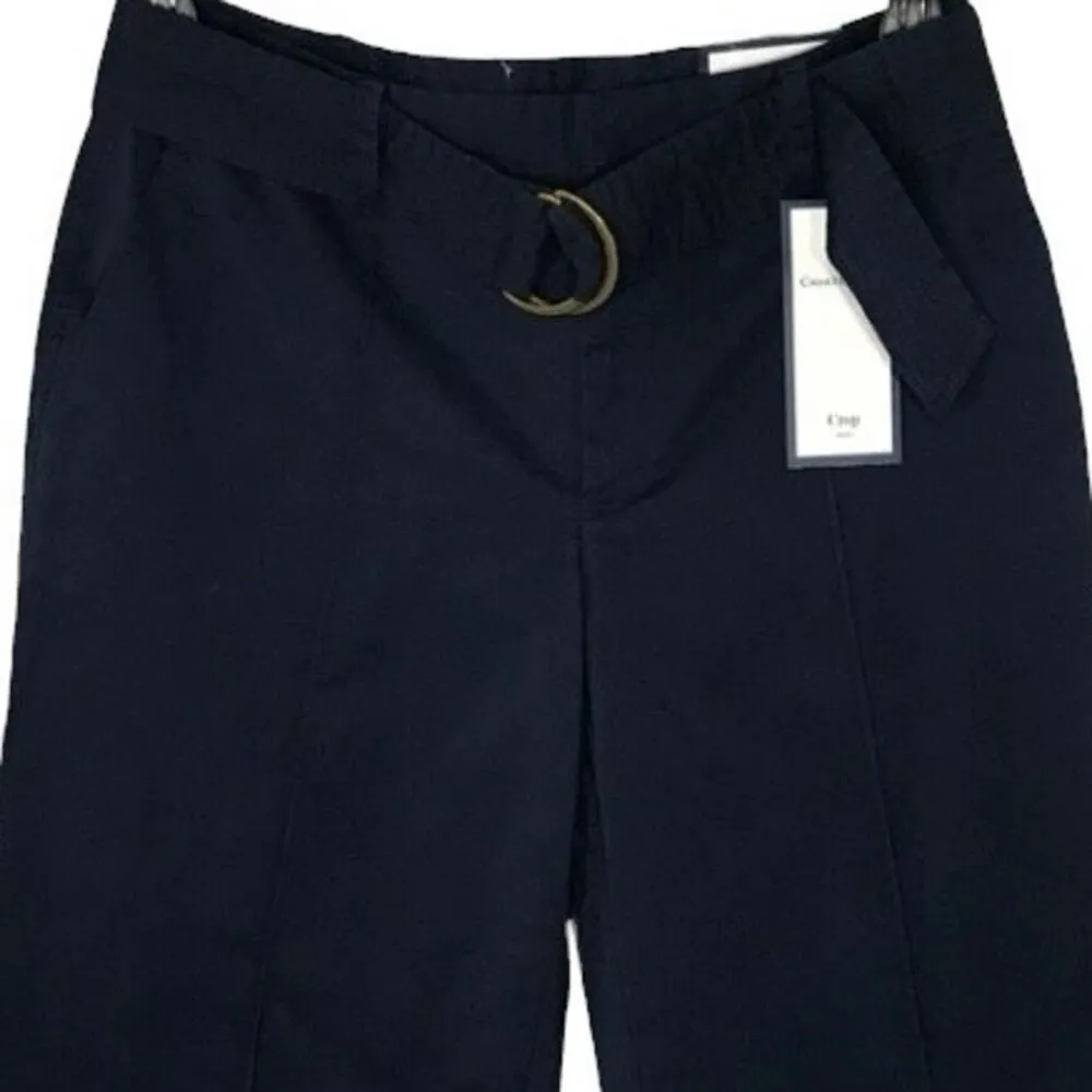 Charter Club SZ 10 Crop Pants Wide Leg Hi-Rise Belted Pockets Stretch Zip-Fly - Image 4