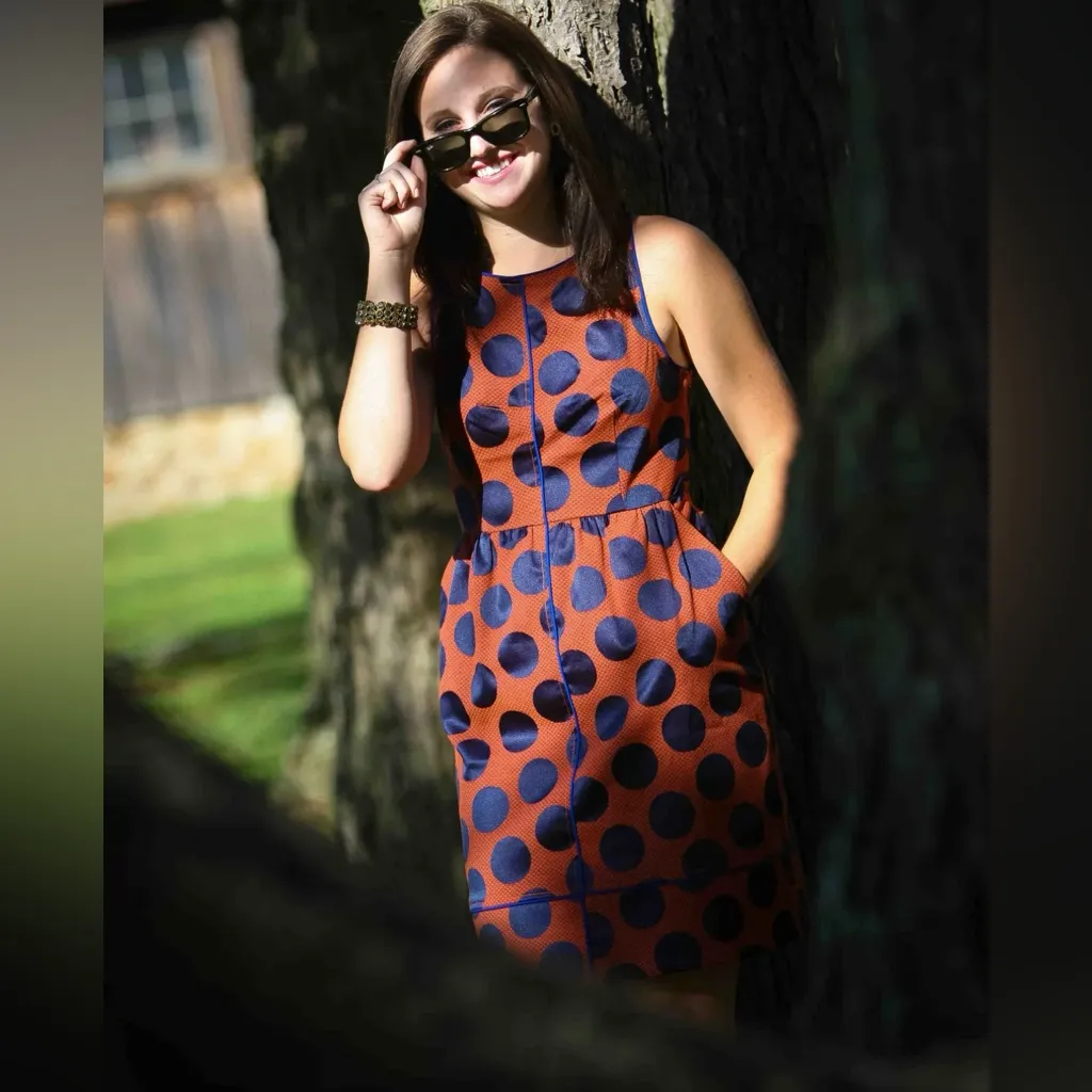 Maeve by Anthropologie Rokin Criss Cross Sleeveless Polka Dot Dress Size 2‎ - Image 3