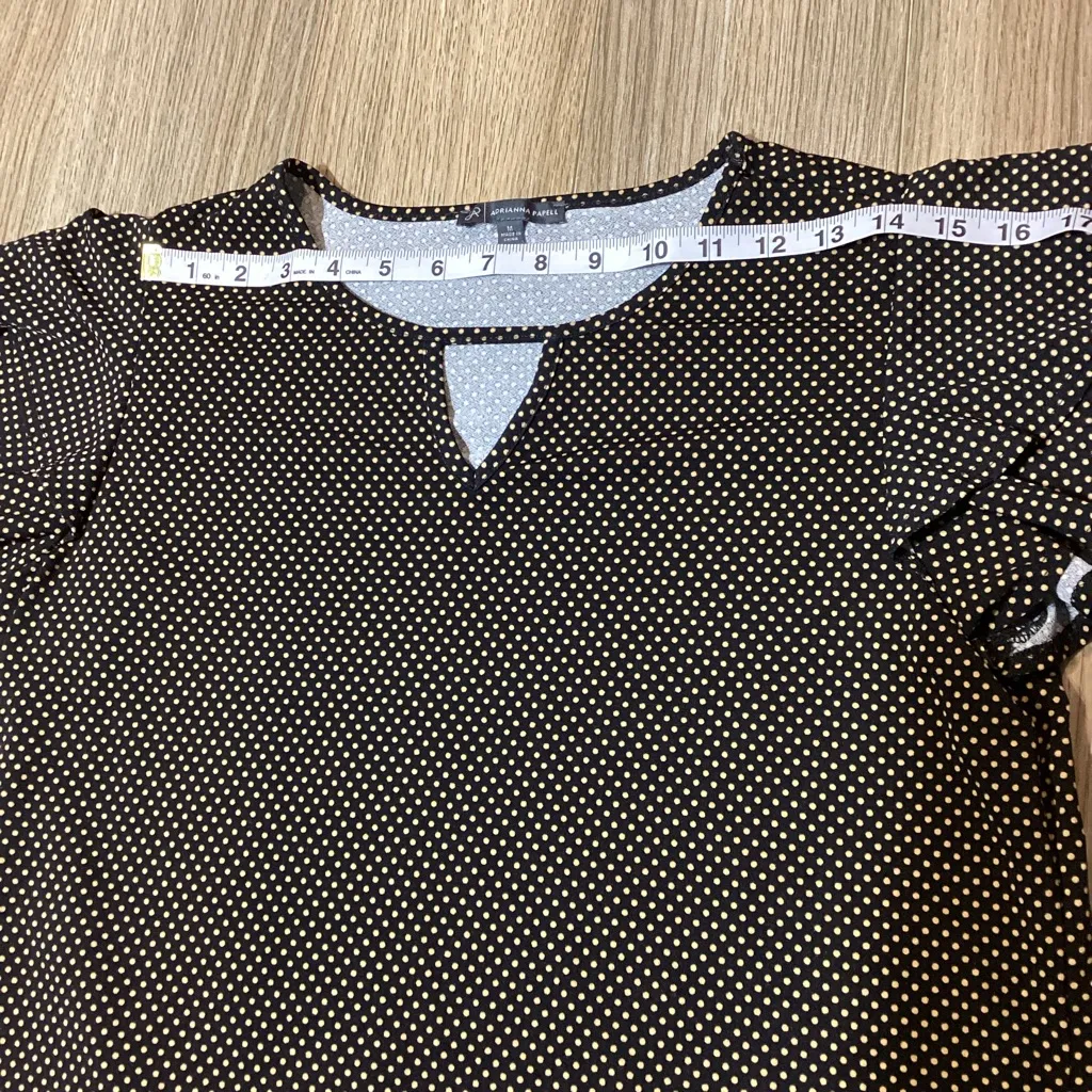 Adrianna‎ Papell Black & Yellow Polka Dot Blouse – Women’s Size M – Pre-Owned - Image 4