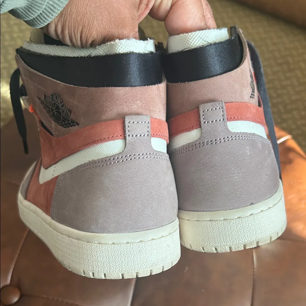 AIR JORDAN 1 ZOOM TO DROP IN PINK "RUST" COLORWAY WOMENS SNEAKERS Brown Size 9.5 - Image 5