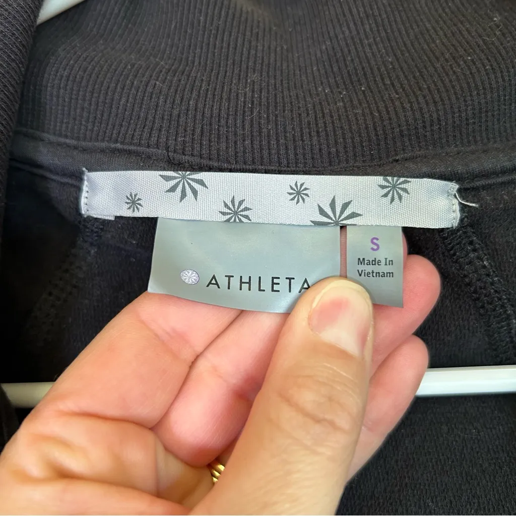 ATHLETA “SLUB STRENGTH” Small Zip Front Hoodie‎ Jacket Black 964404 - Image 5