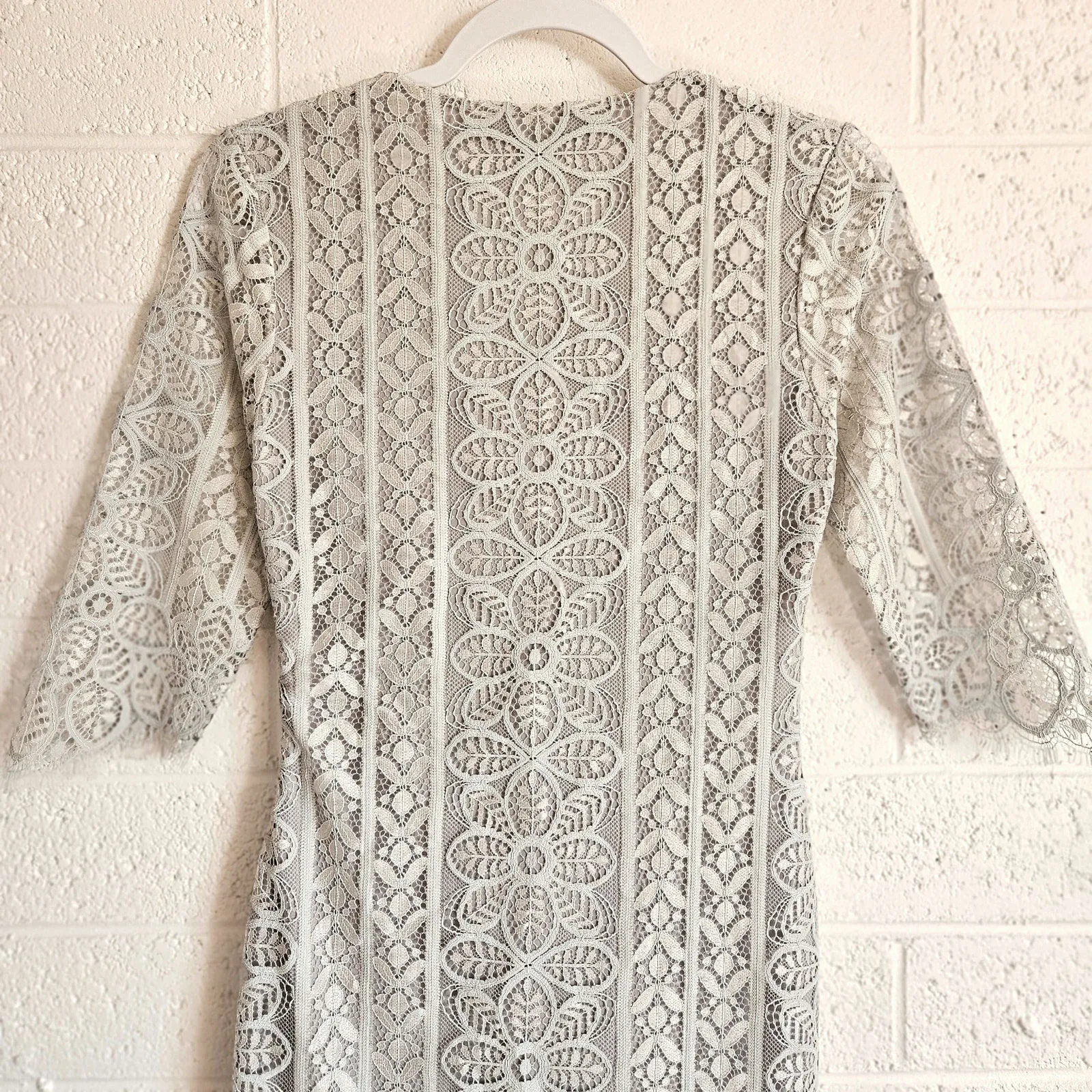 For Love & Lemons Lyla Cocktail Lace Dress‎ in Silver Size Medium - Image 9