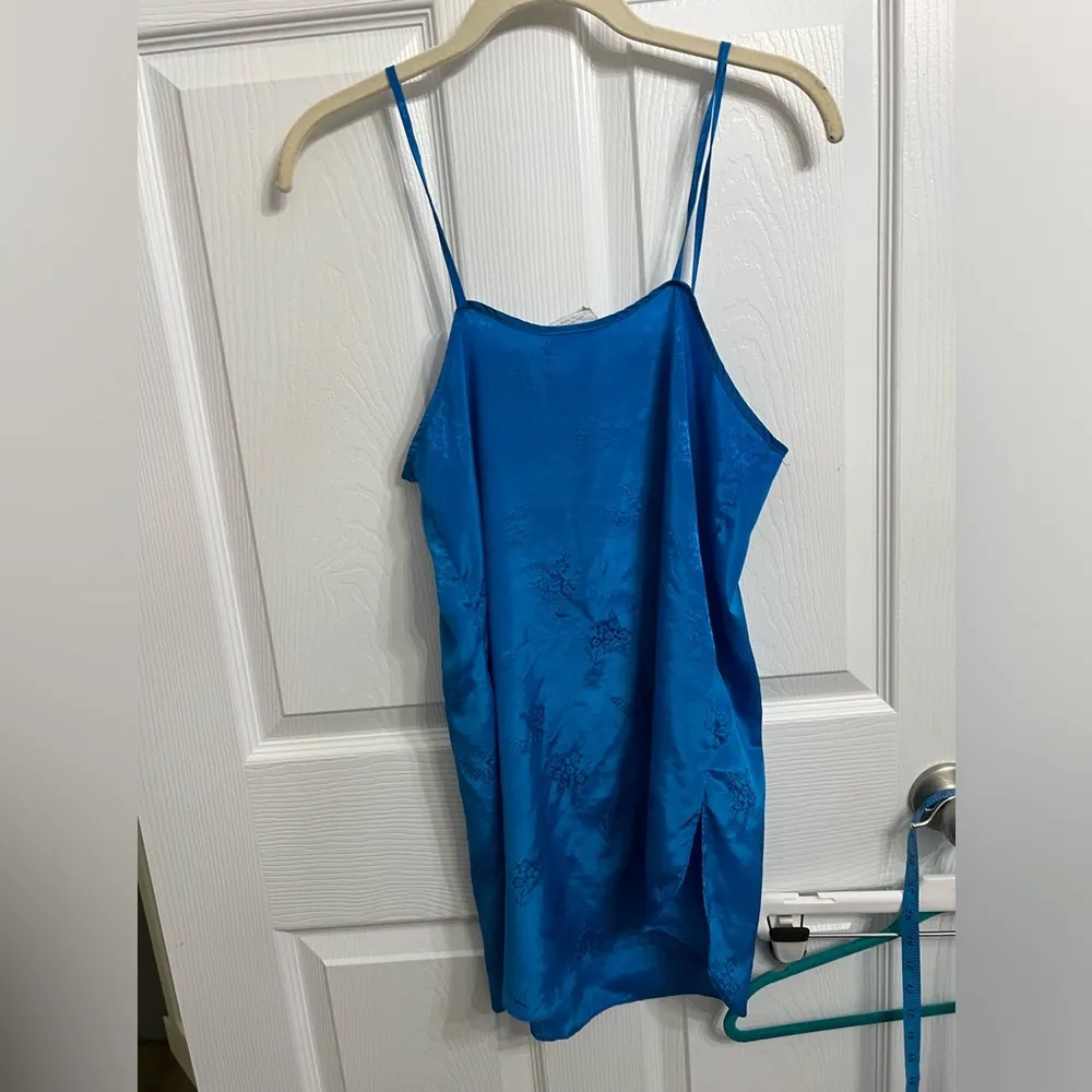 Vintage Jayre California Royal blue lace flower lingerie slip nightgown size M Size M - Image 5