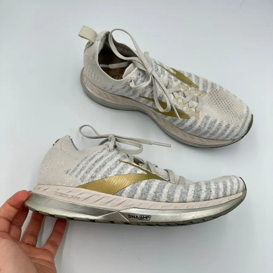 Brooks Womens Bedlam 2 Gray Gold Running Shoes Sneakers Size‎ 8 Running Walking - Image 2