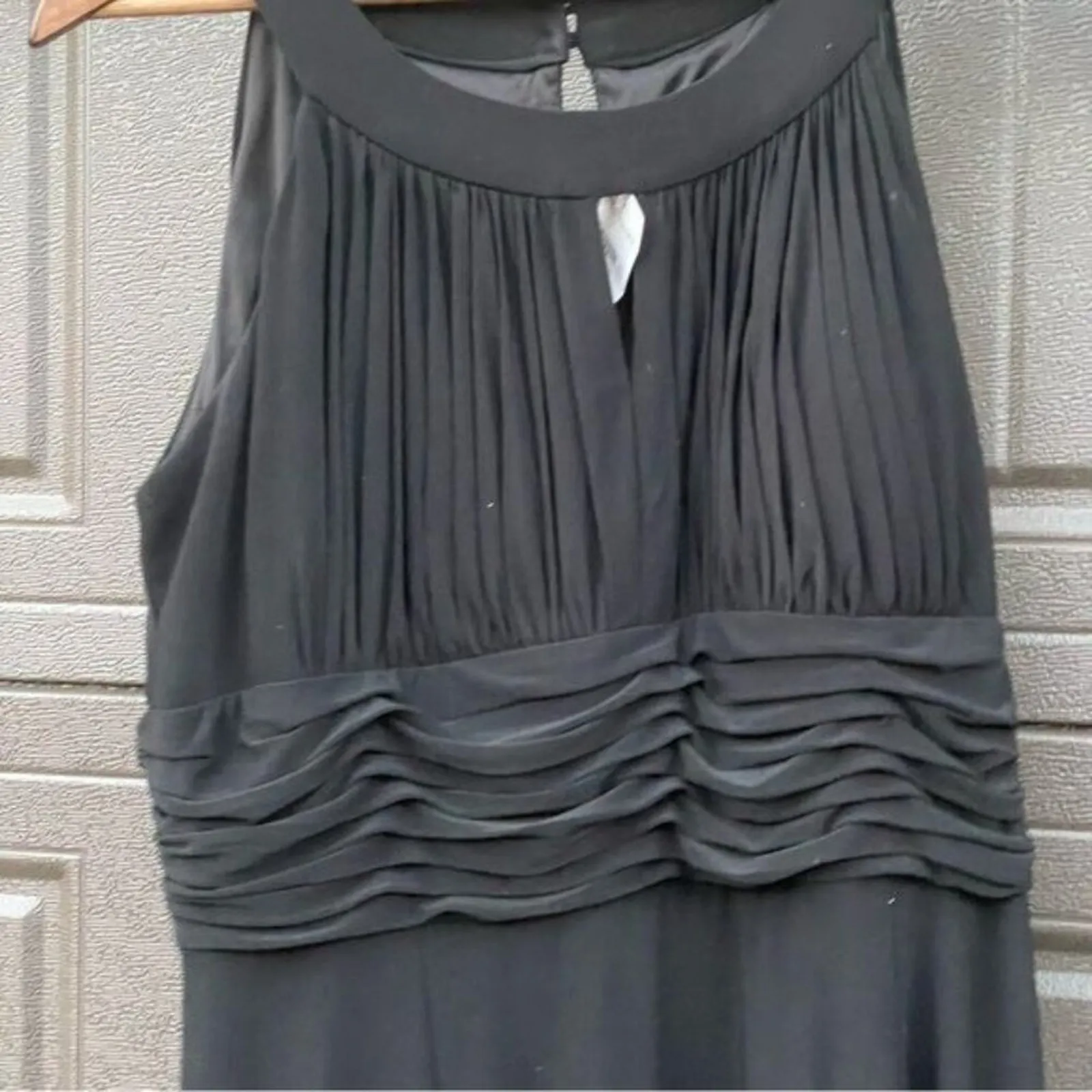 SLNY · Women’s 14 · Black Maxi Dress · Ruched · Sleeveless · Keyhole · Formal - Image 11