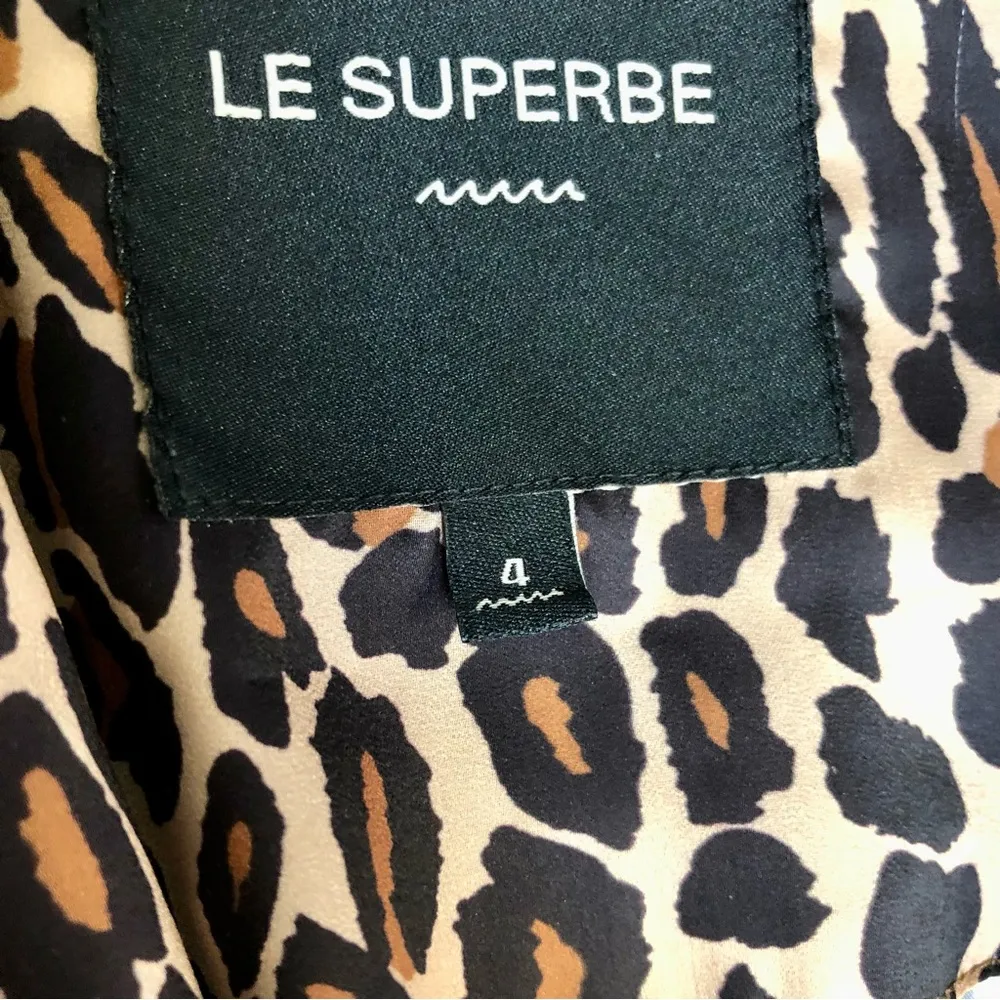 Le Superbe Beatnik Silk Cheetah Pajama Inspired Jumpsuit Cropped Animal Print 4 - Image 9