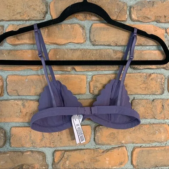 Victoria's Secret Women's Scalloped Trim‎ Triangle Unlined Bralette Purple - XS - Image 2