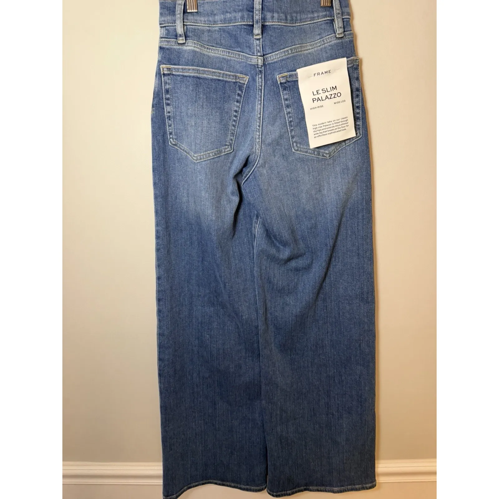 Frame Le Slim Palazzo High Rise Wide Leg Jean Drizzle Sz 26 NWT $268 NWT - Image 9
